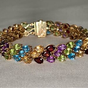 10KP Pear-Shaped Stone Hwen Band Bracelet
